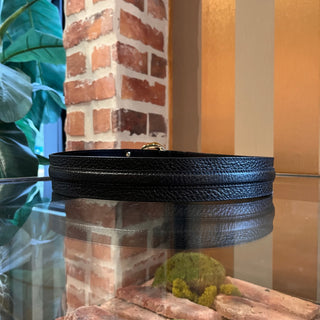 GUCCI G Bamboo Buckle Black Leather Belt SZ 85/34