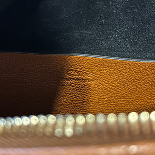 CHLOE Bracelet Bag Small Brown Shiny Grained Leather Handbag