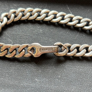 DAVID YURMAN Curb Sterling Silver with Black Diamonds 8mm Bracelet
