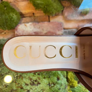 GUCCI Brown Quilted Matelasse Sandals SZ 39 (US 9)