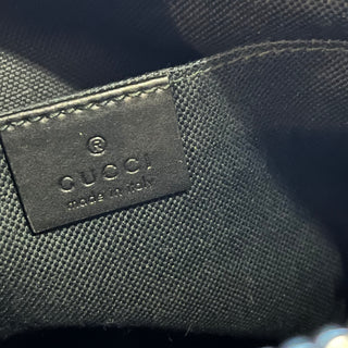 GUCCI Small Flat Messenger Black Grey GG Supreme Monogram Web Crossbody