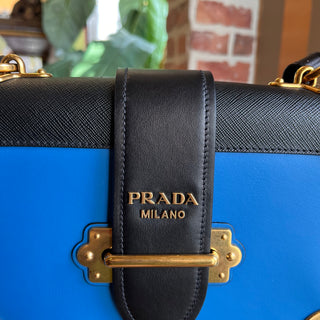 PRADA Cahier Saffiano Leather Flap Crossbody Bag