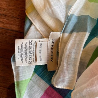 BURBERRY Cotton Silk Multicolor Scarf
