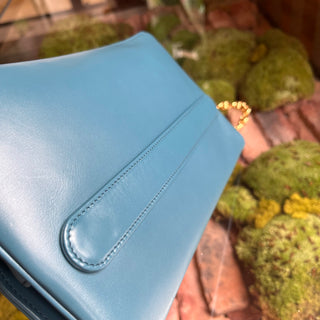 CHRISTIAN DIOR DiorDouble Medium Blue Smooth Calfskin Clutch