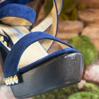 JIMMY CHOO Blue Suede Sandals SZ 39 (US 9)