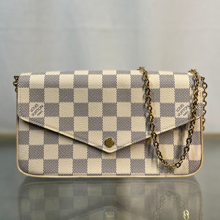 LOUIS VUITTON Felicie Pochette Damier Azur Rose Ballerine TS3791