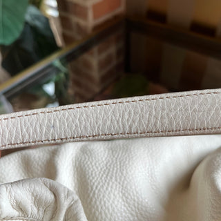 PRADA White Daino Leather Two-Way Hobo Bag