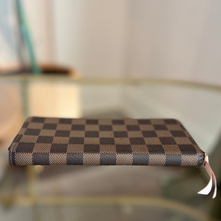 LOUIS VUITTON Clémence Pink Damier Ebene Canvas Wallet