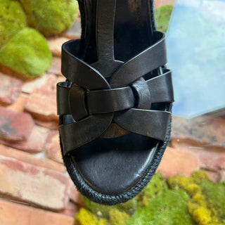 SAINT LAURENT Black Tribute Espadrilles SZ 40 (US 10)