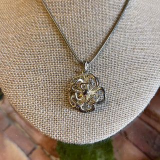 CHANEL Camelia Sterling Silver Necklace