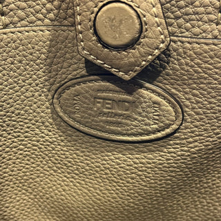 FENDI Selleria Gray Leather Tote Bag