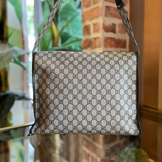 GUCCI Blue GG Supreme Web Messenger Bag
