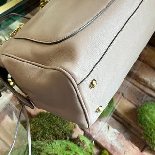 SALVATORE FERRAGAMO Aline Nude Pink Smooth Leather Shoulder Bag