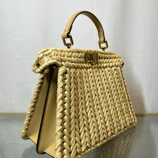 FENDI  Peekaboo IseeU Raffia Small