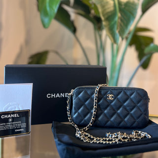 CHANEL Double Zip Clutch