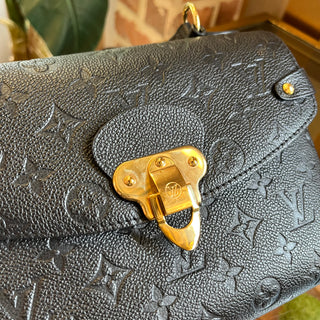 LOUIS VUITTON Georges BB Black Empreinte Leather Top Handle Bag