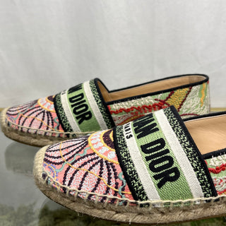 CHRISTIAN DIOR Espadrilles Canvas Multicolor SZ 36