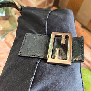 FENDI Baguette Small Black Neoprene Shoulder Bag
