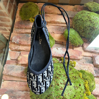DIOR Poeme Velvet Oblique Laced Ballerina Flats SZ 38.5 (US 8.5)