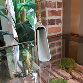 SAINT LAURENT Kate Small Chain Blanc Vintage Grain De Poudre Embossed Crossbody