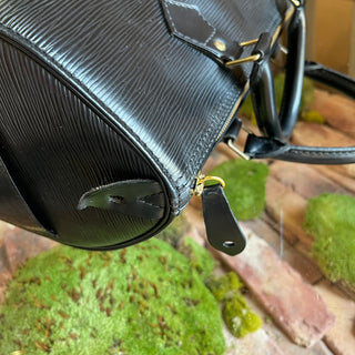 LOUIS VUITTON Speedy 30 Black Epi Leather Satchel Bag