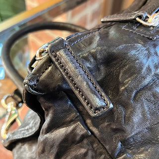 GIVENCHY Pandora Black Crinkled Leather Shoulder Bag