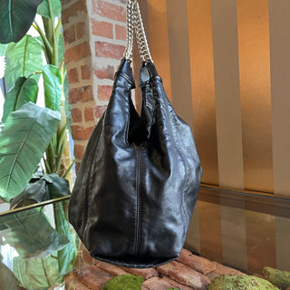 CHANEL Coco Cabas Rodeo Drive Black Lambskin Leather Hobo Bag