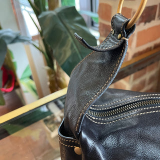MIUMIU Vintage Black Leather Small Shoulder Bag