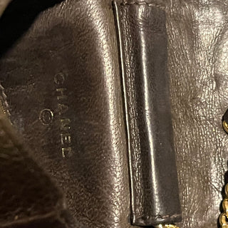 CHANEL Vintage Brown Caviar Phone Holder Bag