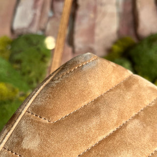 SAINT LAURENT Loulou Toy Beige Suede Shoulder Bag