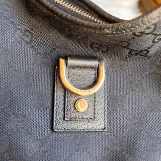 GUCCI Abbey D-Ring Black GG Canvas Tote