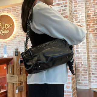 CHANEL Rock and Chic Accordion Black Lambskin Shoulder Bag