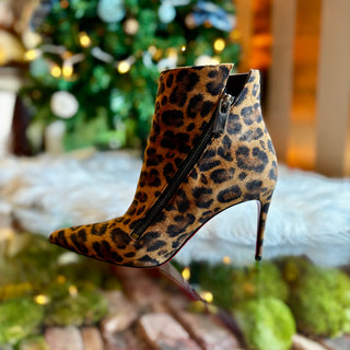CHRISTIAN LOUBOUTIN Suede Leopard Print Boots 36.5