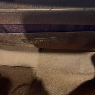 CHANEL East West Flap Brown Lambskin Wave Stitch Shoulder bag