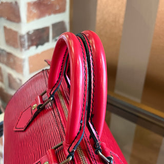 LOUIS VUITTON Speedy 25 Red Epi Leather Satchel Bag Castillan TS3849