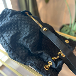 GUCCI Black Embroidered GG Sling Bag