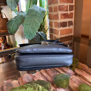 LOUIS VUITTON Metallic Pochette Metis Monogram Empreinte Embossed Leather Crossbody