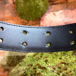 MOSCHINO Logo Buckle Black Leather Belt SZ 38