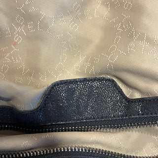 STELLA MCCARTNEY Falabella Black Vegan Grained Shaggy Deer Tote Bag