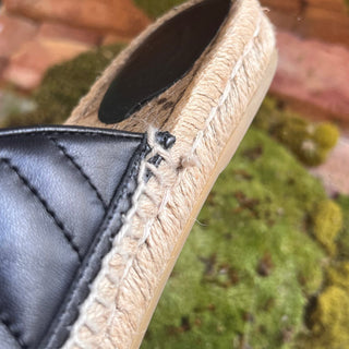 GUCCI Black Matelasse Nappa Leather Marmont Espadrilles SZ 38 (US 8)