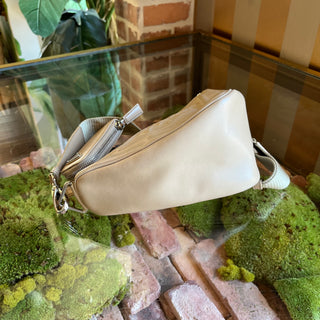 PRADA Small Triangle Logo Leather Zip Crossbody Bag