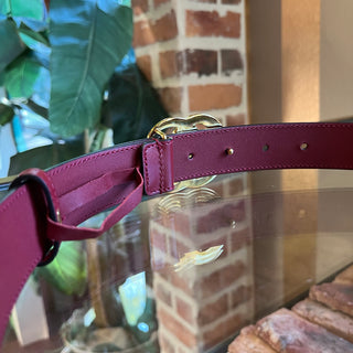 GUCCI GG Marmont Buckle Red Leather Belt 75.30