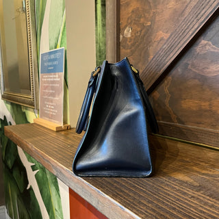 PRADA Small Convertible Open Navy Blue Saffiano Leather Tote Bag