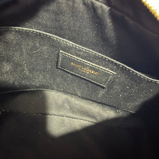 SAINT LAURENT Lou White Calfskin Leather Camera Crossbody Bag