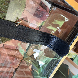 CHANEL Black Leather Gold Chain Medallion Wide Vintage Belt