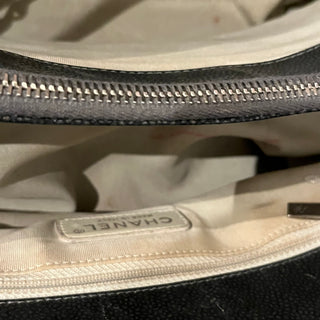 CHANEL Timeless Accordion Gray Caviar Leather Tote Bag