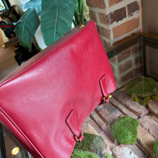 PRADA Saffiano Lux Red Leather 2-Way Tote Bag