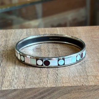 HERMES Narrow Enamel Dots and Squares Bangle