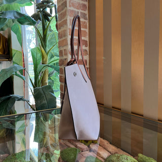 LOUIS VUITTON Lockme Go Beige Brown Calfskin Leather Tote