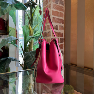BURBERRY Canterbury Pink Haymarket Check Coated Canvas Leather Tote Bag